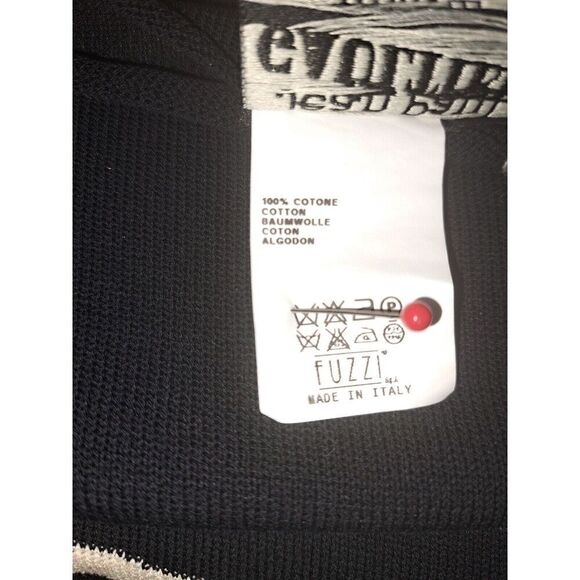 Jean Paul GAULTIER Sweater Medium‎ Blue White Striped Knit Asymmetric Wave Hem - Picture 8 of 8